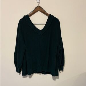 Addition Elle Deep Green V-Neck Knit Sweater